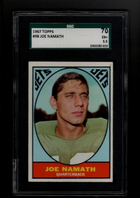 1967 Topps #098 Joe Namath SGC 70 EX+ 5.5     NEW YORK JETS